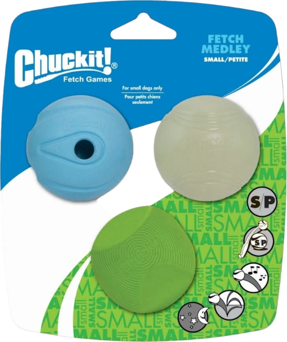 Chuckit! Chuckit Fetch -set 3 Ballen-hondenspeelgoed-hondenbal-honden-S 1 Chuckit! Chuckit Fetch -set 3 Ballen-hondenspeelgoed-hondenbal-honden-S