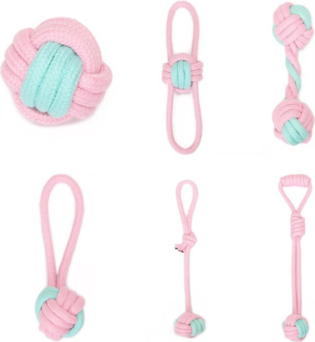 Arvona Hondenspeelgoed Set – 6 Delig – Hondenspeeltjes – Speelgoed Voor Hond – Huisdier Trektouw – Hondentouw – Puppy & Volwassen – Roze 1 Arvona Hondenspeelgoed Set – 6 Delig – Hondenspeeltjes – Speelgoed Voor Hond – Huisdier Trektouw – Hondentouw – Puppy & Volwassen – Roze