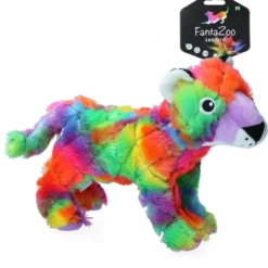 FantaZoo Luipaard Kleurrijke En Gerecyclede Honden Knuffel – Zeer Stevig, Zacht En Duurzaam – Maat M 30x17cm – Geschikt Voor Medium Hond