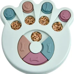 Hondenspeelgoed – Puzzel Voor De Hond – Hondenpuzzel – Anti Schrok – Intelligentie Speelgoed – Kattenspeelgoed – Brokjes – Eten – Puppyspeelgoed – Gedrag – Poot- Trainingsmat – Eten Verstoppen – 25 X 25 Cm – Blauw