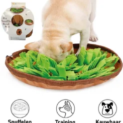 SY Goods – Snuffelmat Hond Kat Honden Speelgoed Puppy Speelgoed Katten Speeltjes – Snuffelmatten Voor Honden En Katten Intelligentie – Hersenwerk – Speelmat – Konijnen – Training – Speeltjes – Trainingsmat – Anti-Schrok – Snuffelkleed – Groen / Bruin