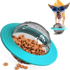 Hond UFO Feeder Speelgoed-blauw/geel-Willekeurige Kleuren