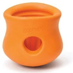 West Paw Toppl Zogoflex – Uitdagend En Sterk Speelgoed Voor Honden – Slowfeeder – Vulbaar Met Voer Of Snacks – Kleur: Oranje, Maat: Small
