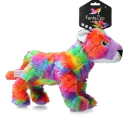 FantaZoo Luipaard Kleurrijke En Gerecyclede Honden Knuffel – Zeer Stevig, Zacht En Duurzaam – Maat L 37x23cm – Geschikt Voor Large Hond