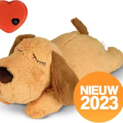 Rirri Knuffel Hond Met Hartslag – Puppyknuffel – Hondenknuffel Voor Puppy – Snuggle Puppy – Knuffel Met Hartslag En Gratis Warmte Pad Speciaal Voor Puppy’s