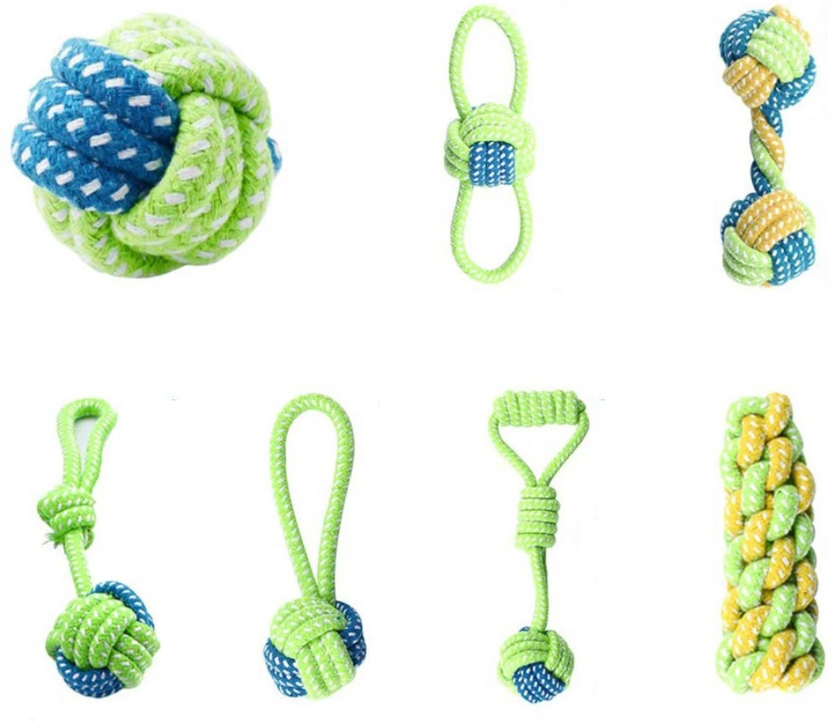 Arvona Hondenspeelgoed Set – 7 Delig – Hondenspeeltjes – Speelgoed Voor Hond – Huisdier Trektouw – Hondentouw – Puppy & Volwassen – Groen 1 Arvona Hondenspeelgoed Set – 7 Delig – Hondenspeeltjes – Speelgoed Voor Hond – Huisdier Trektouw – Hondentouw – Puppy & Volwassen – Groen