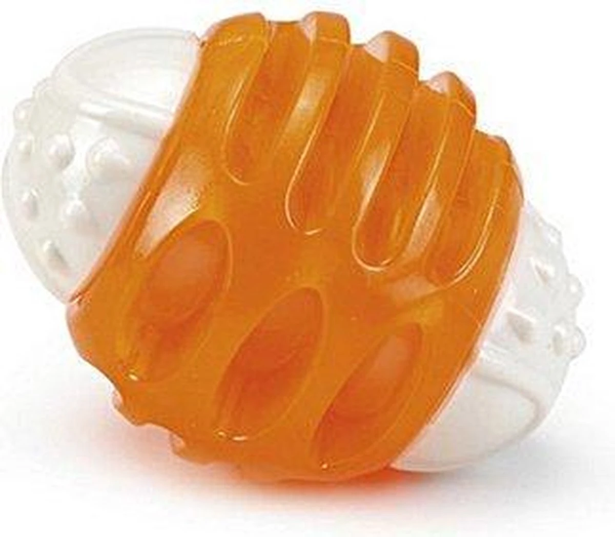 Beeztees Rubberen Giechel Bal Ribsy Hond Oranje 8 Cm 1 Beeztees Rubberen Giechel Bal Ribsy Hond Oranje 8 Cm