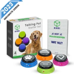 Rirri Praatknop Voor Honden – Dogbuttons – Laat Uw Huisdier Spreken – Hondenspeelgoed – Honden Training – Incl. E-Book