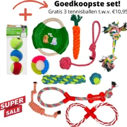 (Goedkoopste) Honden Speelgoed – 10-delig Honden En Katten Speelgoed – Honden Kauw Speelgoed – Huisdieren Speelgoed – Voor Puppy’s En Middelgrote Honden En Katten – Hondenspeelgoed