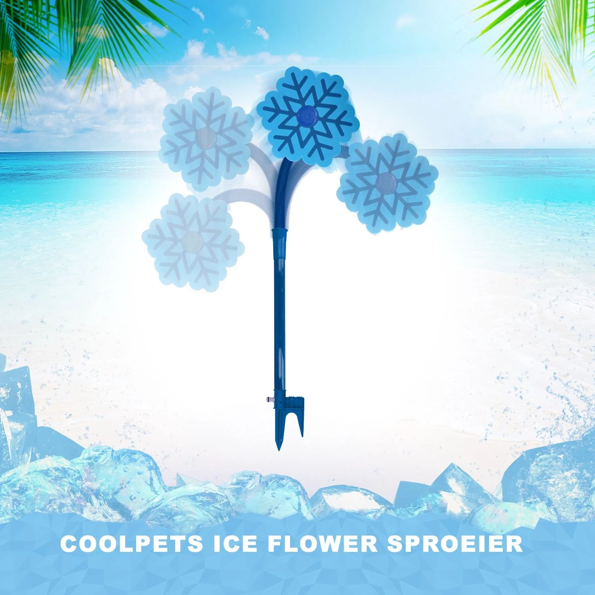 CoolPets Ice Flower Sproeier – Drinkfontein – Watersproeier Voor Honden – Sproeit In Alle Richtingen – Blauw 1 CoolPets Ice Flower Sproeier – Drinkfontein – Watersproeier Voor Honden – Sproeit In Alle Richtingen – Blauw
