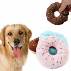 Speelgoed Voor Hond – Donut – Kleur: Blauw – Speeltje Voor Hond – Leuk Hondenspeelgoed – Piepend Hondenspeeltje – Piepspeeltje – Hondenspeeltje Met Geluid – Piep Speelgoed Voor Hond – Donut Speelgoed Voor Hond