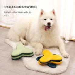 2 Stuks Honden Puzzel Speelgoed Slow Feeder Interactieve Training Puppy 2 Smart Dispensers Langzaam Eten Antislip Kom Huisdier Kat Honden Training Spel Geel + Groen