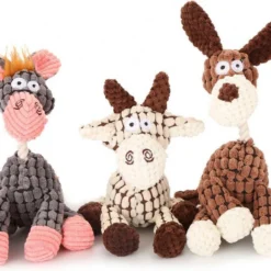 Pluche Hondenknuffels Ezel Hond Koe Met Piep Honden Speelgoed – Dutchwide