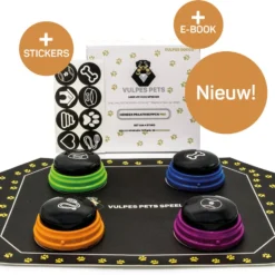 Vulpes Pets® PRO Praatknop Voor Honden Met Speelmat – Dogbuttons – Laat Uw Huisdier Spreken – Hondenspeelgoed – Honden Training – Inclusief E-Book En Speelmat