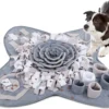 Snuffeltapijt Voor Honden, Ruiken, Trainen, Intelligent Speelgoed, Voermat, Trainingsmat Voor Huisdieren, Honden En Katten, IE081 (71 X 71 Cm, Grijs En Wit)