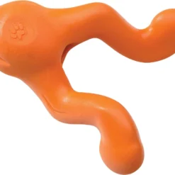 West Paw Tizzi Zogoflex – Speeltje Voor Actieve Honden Om Ver Te Gooien – Kleur: Oranje, Maat: Large