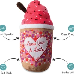 Petshop By Fringe Studio – Love You A Latte – 289823 – Hondenspeelgoed – Honden Speelgoed – Hondenspeeltjes – Speelgoed Hond – Speelgoed Voor Honden – Piepspeelgoed – Pluche – Speelgoed Voor Dieren – Hondenknuffel