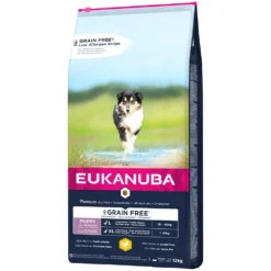 12kg Eukanuba Grain Free Puppy Large Breed Kip Hondenvoer Droog