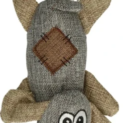 Country Dog Nelly – Honden Speelgoed – Honden Speeltje Met Piepgeluid – Speeltje Met Krakend Materiaal – Honden Knuffel Gemaakt Van Duurzame Materialen – Dubbel Gestikt – Extra Lagen – Voor Trek Spelletjes Of Apporteren – Grijs/Bruin – 24cm