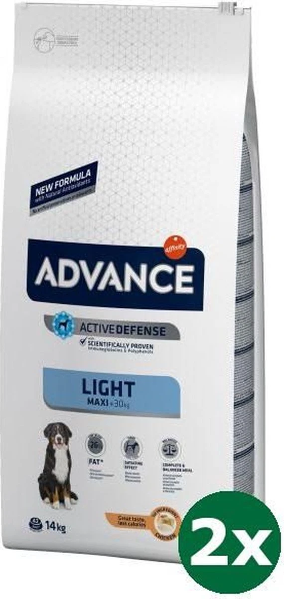 2×14 Kg Advance Maxi Light Hondenvoer 1 2×14 Kg Advance Maxi Light Hondenvoer