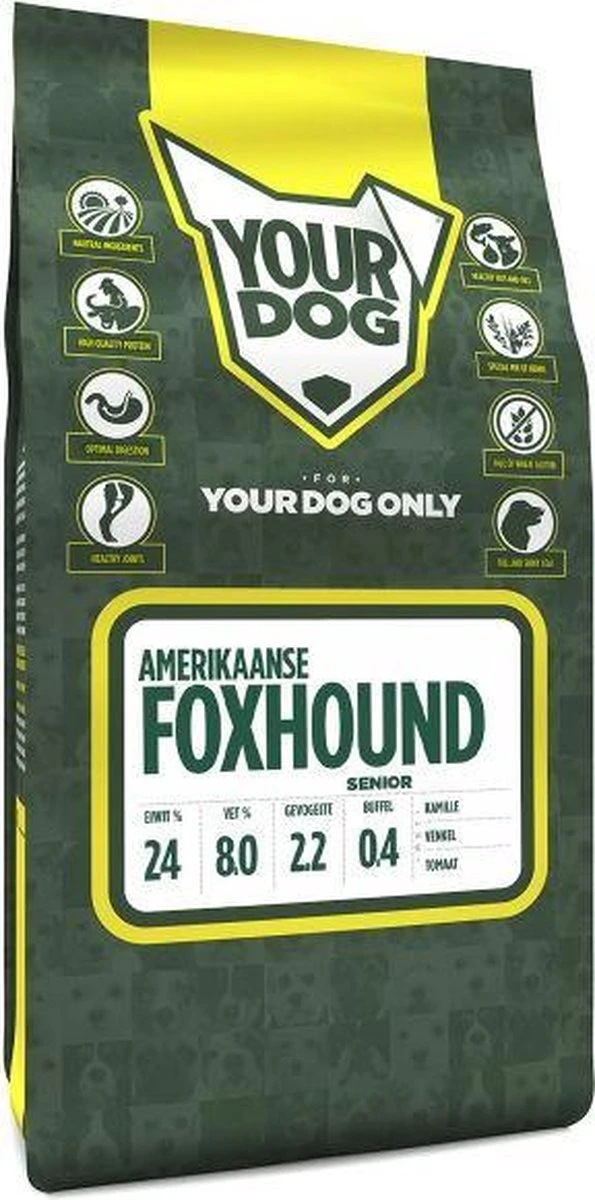 Yourdog Amerikaanse Foxhound Senior (3 KG) 1 Yourdog Amerikaanse Foxhound Senior (3 KG)
