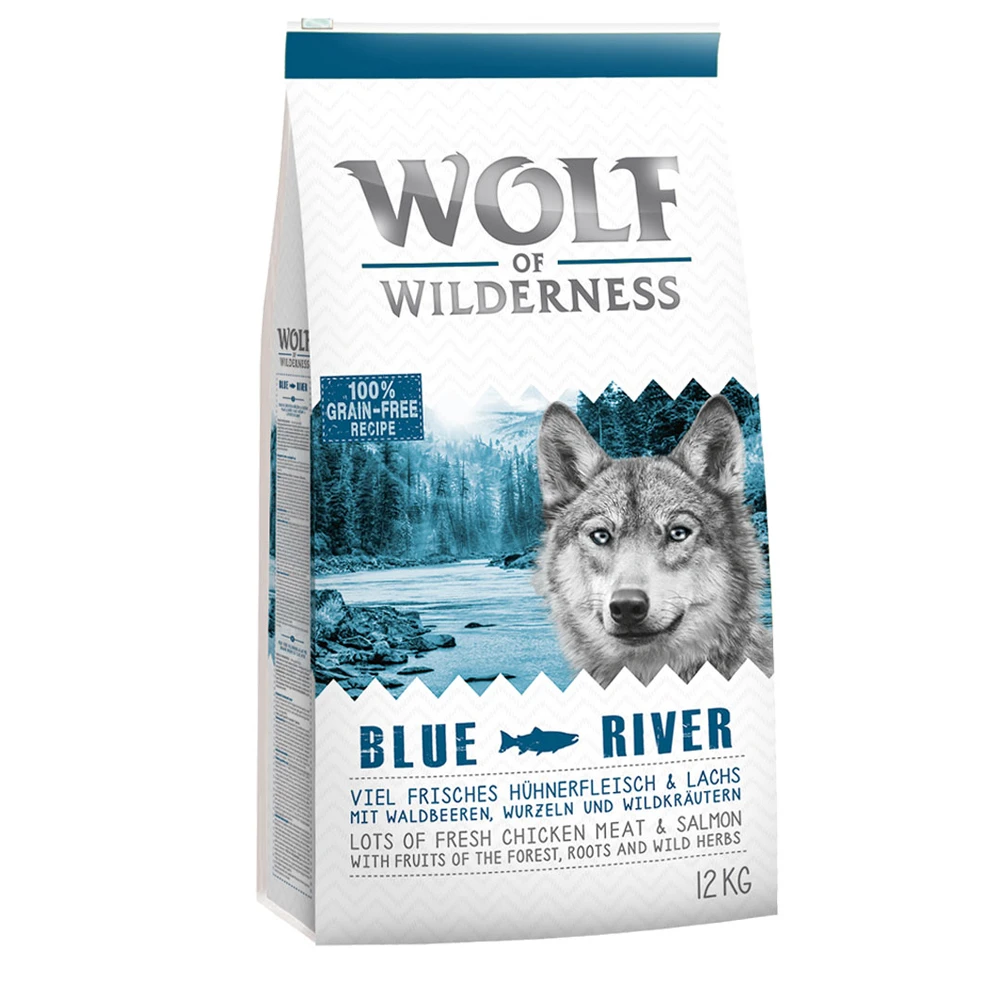 2x12kg “Blue River” Met Zalm Wolf Of Wilderness Hondenvoer