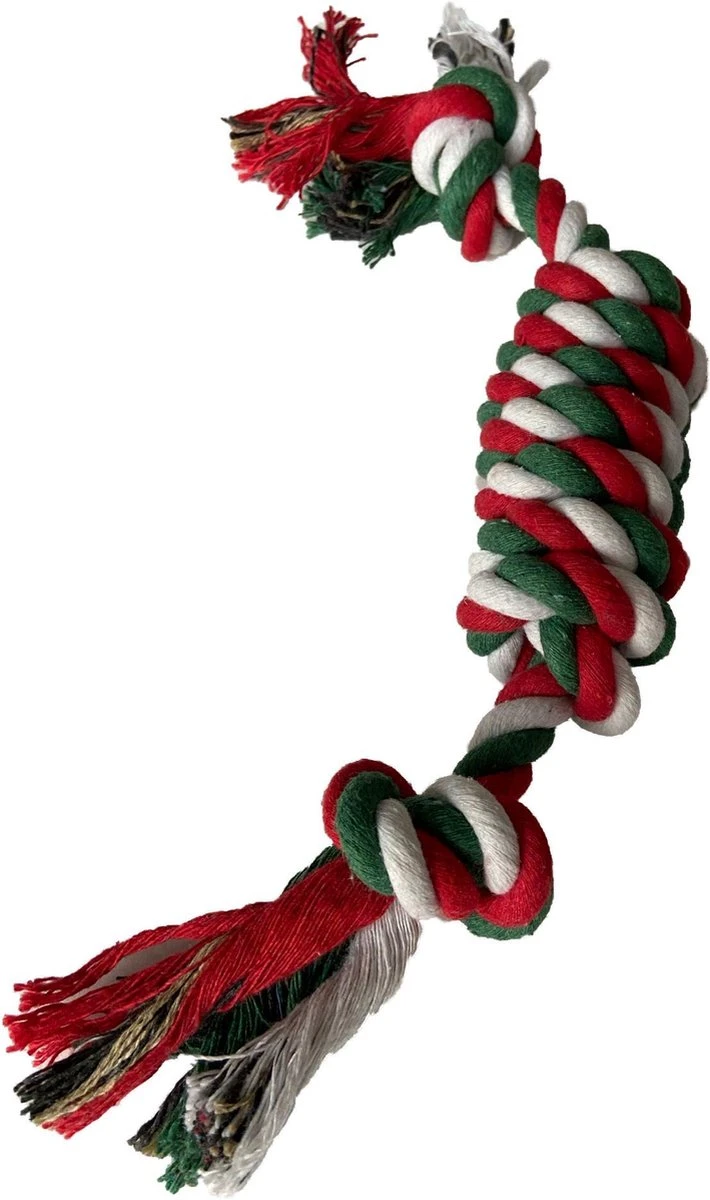 Puppyspeelgoed – Flostouw Hond – Hondenspeelgoed – Kerst – 33 Cm – Groen/Wit/Rood – Kerstspeelgoed 1 Puppyspeelgoed – Flostouw Hond – Hondenspeelgoed – Kerst – 33 Cm – Groen/Wit/Rood – Kerstspeelgoed
