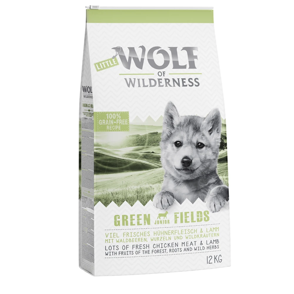 12kg Junior ”Green Fields” Met Lam Wolf Of Wilderness Hondenvoer