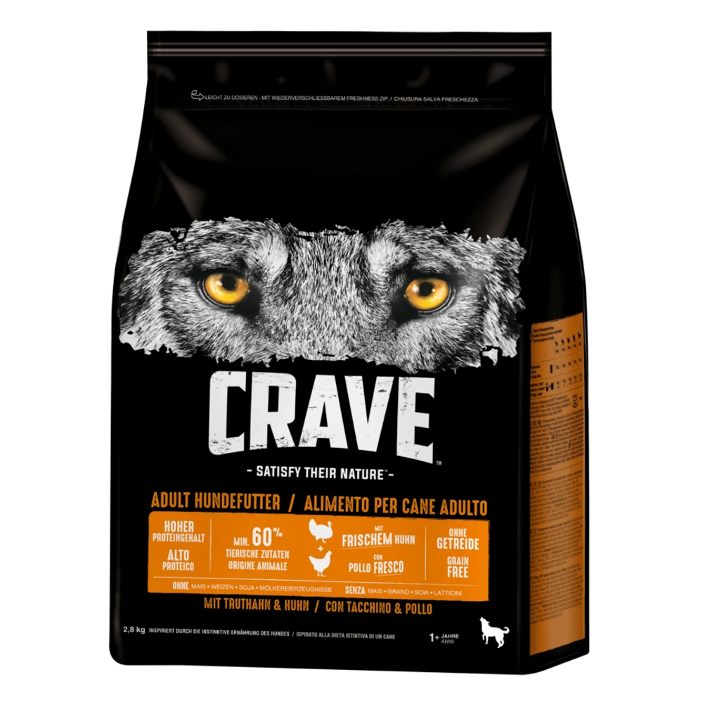 2,8kg Adult Honden Met Kalkoen En Kip Crave Hondenvoer 1 2,8kg Adult Honden Met Kalkoen En Kip Crave Hondenvoer