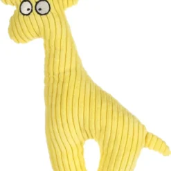 Flamingo – Honden/Puppyspeelgoed PEBBLES Corduroy Giraf – 27 Cm – Geel