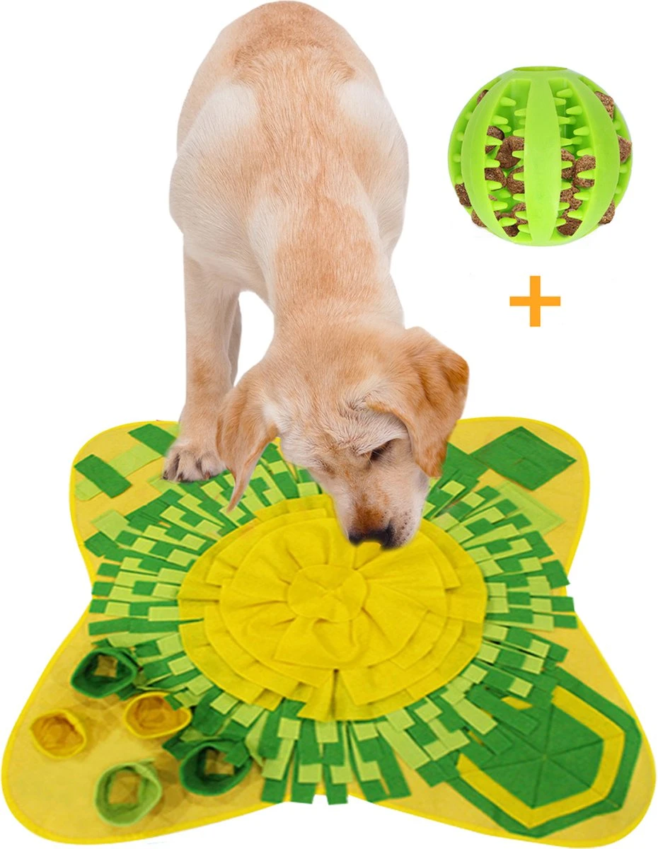 Snuffelmat Hond 70x70cm Inclusief Rubberen Massage Bal & E-book – Speelmat Hond – Denkspel Hond – Honden Speelgoed – Anti Schrok Mat – Voedingsbal – Honden Snoepjes – Cadeau Tip 1 Snuffelmat Hond 70x70cm Inclusief Rubberen Massage Bal & E-book – Speelmat Hond – Denkspel Hond – Honden Speelgoed – Anti Schrok Mat – Voedingsbal – Honden Snoepjes – Cadeau Tip